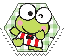 keroppi hexagonal stamp